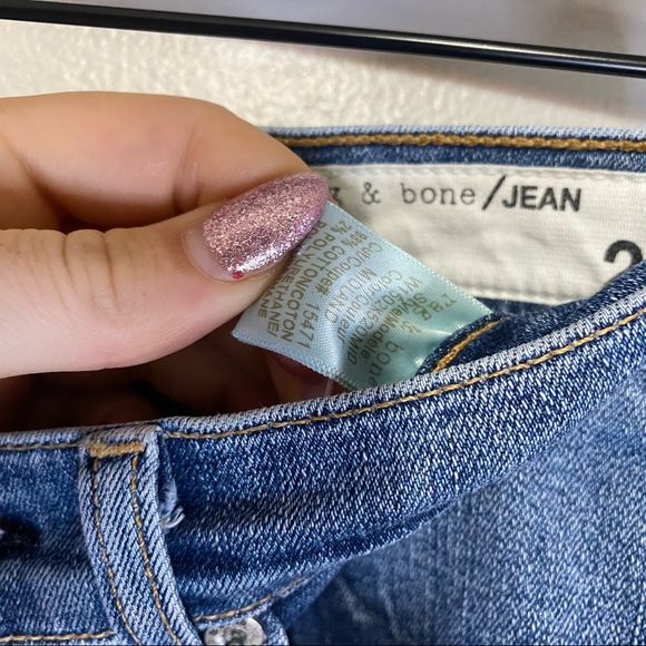 rag & bone Skinny Distressed Midland Raw Hem Jeans Size 26 - Picture 6 of 9